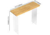 Mesa de bar flotante de madera de 47,2 ", base de acrílico, barra de altura, mesa de Pub rectangular