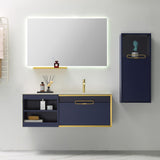 47_ Modern Floating Bathroom Vanity with Undermount Sink Bathroom Cabinet in Navy Blue