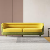 Sofá moderno tapizado en terciopelo amarillo y verde de 93