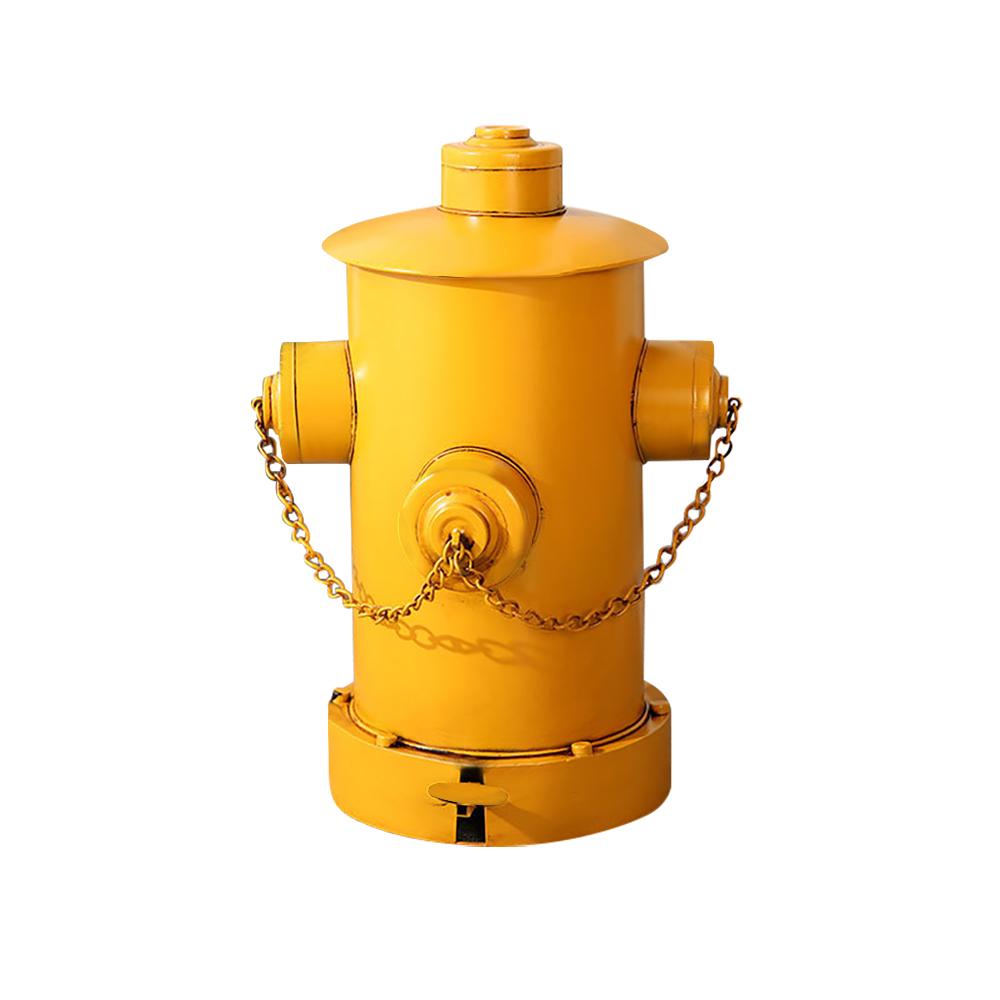 Industrial Fire Hydrant Trash Can in Yellow/Red/Black-Yellow-Large
