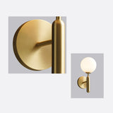 White and Gold LED Glass Globe Indoor Wall Sconce