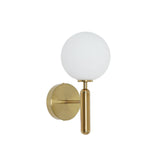 Aplique de pared interior con globo de cristal LED blanco y dorado