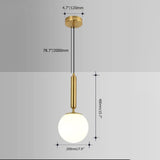 Moderna lámpara colgante LED Globe blanca y dorada individual
