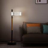 Schwarz &amp; Gold LED-Tischlampe Acrylschirm Modern Industrial für Schlafzimmer Nachttisch