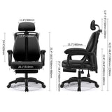 Swivel Office Chair with Lumbar Support & Armrests Task Chair in Black-Furniture,Office Chairs,Office Furniture