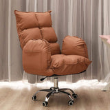 Modern PU Leather Task Chair Upholstered Swivel Office Chair Height Adjustable