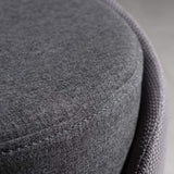 Gray Stylish Round Upholstered Ottoman Cotton & Linen Ottoman Pouf-Richsoul-Furniture,Living Room Furniture,Ottomans &amp; Benches