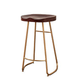 Café moderne 29,5 "Pine en bois et tabouret de bar en métal tabouret avec des jambes dorées