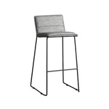 32.3" Height Bar Stool with Backrest PU Leather Upholstery Sled Bar Chair