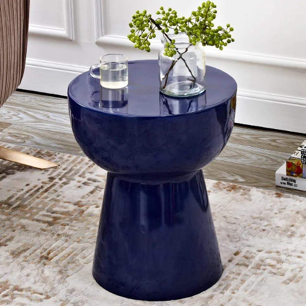 Blue Modern Round End Table Living Room Unique-Richsoul-End &amp; Side Tables,Furniture,Living Room Furniture
