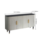 Modern Silver Sideboard Buffet With Doors&Shelves Kitchen Cabinet Gold Finish in Large