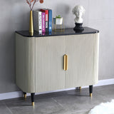 Modern Silver Sideboard Buffet With Doors&Shelves Kitchen Cabinet Gold Finish in Large