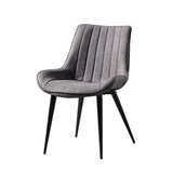 Modern Gray Dining Room Chairs PU Leather Upholstered Set of 2