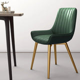 Green Dining Chairs with PU Leather Upholstery & High Back Dining Table Chair Set of 2