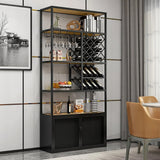 35.4" Industrial Wine Cabinet Wine Rack Unit for Home Bar
