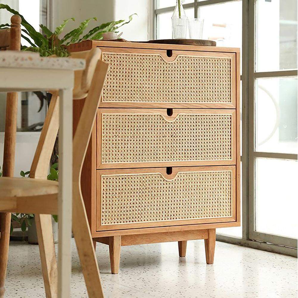 Nordic Natural 4 Drawers Chest Rattan Woven in Large-Richsoul-Cabinets &amp; Chests,Furniture,Living Room Furniture