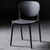 Chaise de salle à manger en plastique gris foncé moderne maison créative tabouret de chaise sans bras adulte de 2