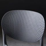 Modern Deep Gray Plastic Dining Chair Home Creative Stool Adult Armless Chair Set of 2