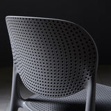 Silla de comedor de plástico gris oscuro moderna, taburete creativo para el hogar, silla sin brazos para adultos, juego de 2