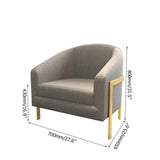 Blue Modern Accent Chair Cotton & Linen Upholstered Metal in Gold-Richsoul-Chairs &amp; Recliners,Furniture,Living Room Furniture