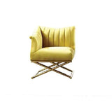 Nordic Accent Chair Velvet Upholstered in Gold Legs Style in B Right Side Chair-Richsoul-Chairs &amp; Recliners,Furniture,Living Room Furniture