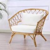 PE Rattan Accent Chair Fabric Upholstered with Cushion Chair-Richsoul-Chairs &amp; Recliners,Furniture,Living Room Furniture