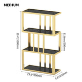 Modern Freestanding Irregular Etagere Bookshelf in Gold & Black-Bookcases &amp; Bookshelves,Furniture,Office Furniture