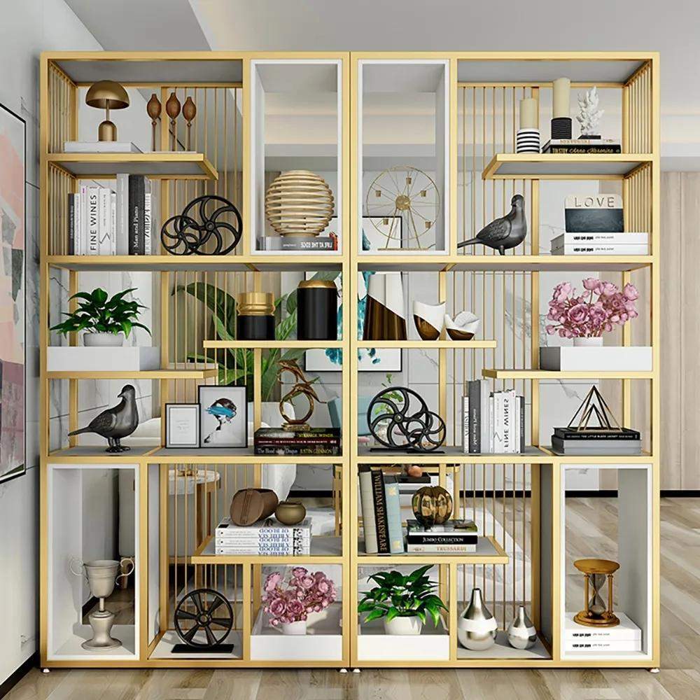 Modern Bird Cage Shaped Plant Flower Stand Bathroom Storage Tower Gold  Bookcase-Wehomz