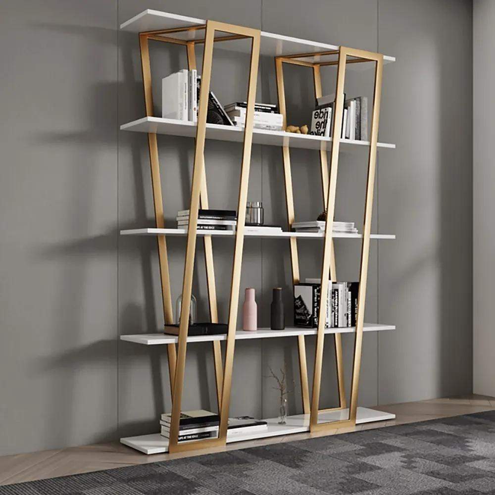 Contemporary Parallel Etagere Bookshelf Black Gold & Wehomz – in