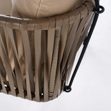 カーキのクッション枕が付いている従来の屋外の掛かる椅子の藤のポーチの振動椅子