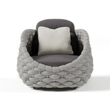 Tatta Modern Outdoor Sofa Chair Woven Rope Armchair with Removable Cushion Gray & Black