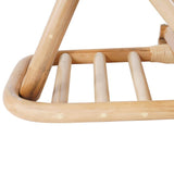 Skandinavischer Outdoor-Liegestuhl aus Rattan und Holz in Natur