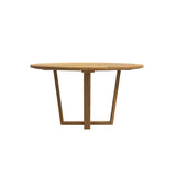 自然の現代円形のチーク材の木 6 人の屋外のテラスのダイニング テーブル
