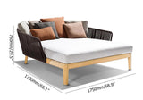 Sofá cama de exterior de ratán de estilo moderno con cojín en blanco y café