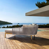 Luxury Rattan & Aluminum Outdoor Daybed with Weatherproof Dual-Tone Cushions