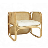 Silla decorativa de ratán natural, sillón de madera de fresno, interior/exterior