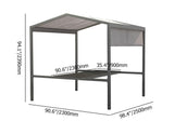 Table à manger en aluminium réglable à hauteur de terrasse extérieure avec une table à barre