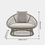 Patio Rattan Barrel Chair mit weißem Kissenkissen