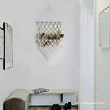 Hand Woven Storage Rack Macrame Tapestry Book Magazine Net Pocket-Macrame Wall Hanging