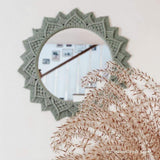 Bohemia Macrame Handmade Makeup Decorative Mirror Wall Tapestry-Macrame Wall Hanging