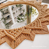 Bohemia Macrame Handmade Makeup Decorative Mirror Wall Tapestry-Macrame Wall Hanging