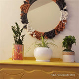 Bohemia Macrame Handmade Makeup Decorative Mirror Wall Tapestry-Macrame Wall Hanging