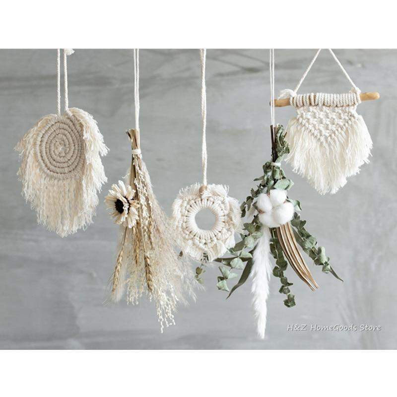 Small Nordic Hand-woven Tapestry Macrame Wall Hanging-Macrame Wall Hanging