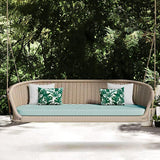 Traditional Wide Outdoor Rattan Swing Sofa Hanging Chair with Cushion