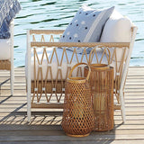 Ropipe Outdoor-Sessel aus gewebtem Seil mit weißem Polyesterkissen